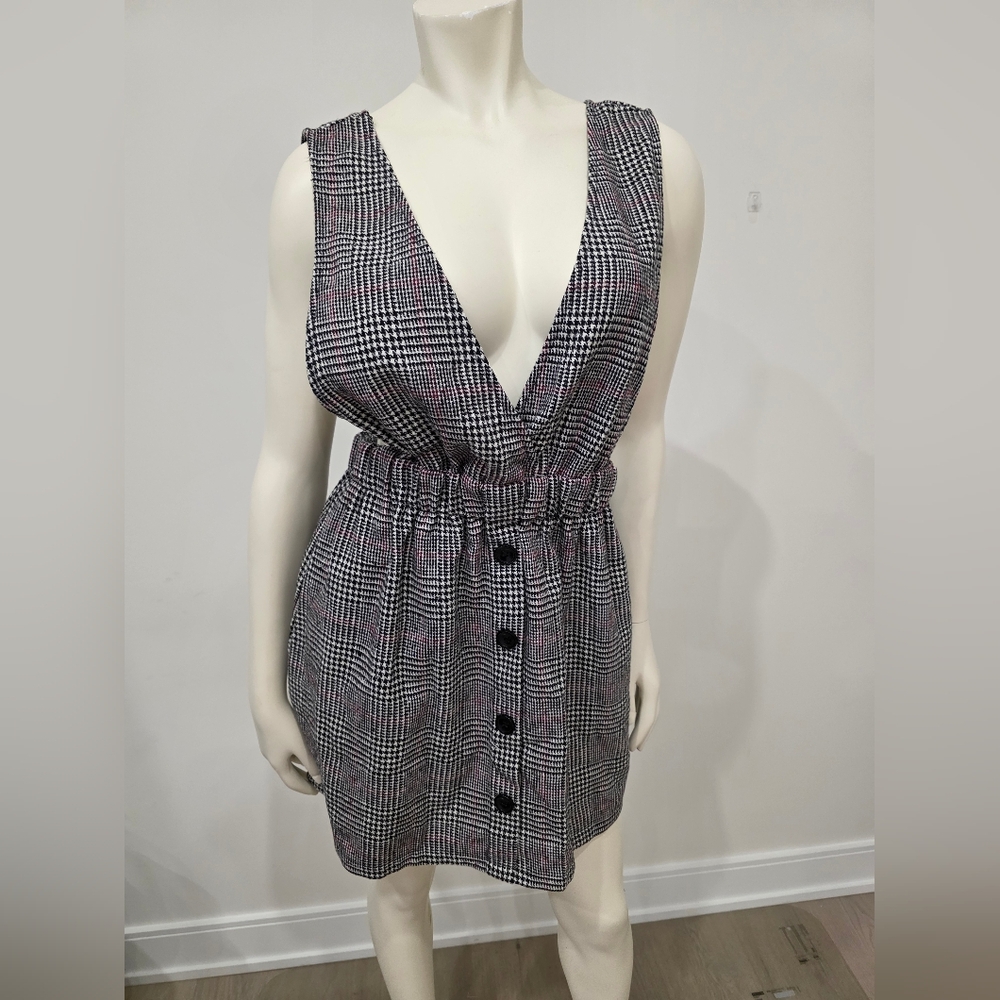 Shein Plaid pinafore dress, nwot